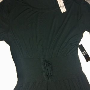 Black Knee Length Cinch Waist Dress